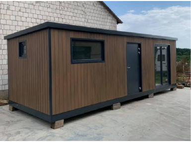 "Studio mobile en conteneur : Un espace de travail et de vie modulaire écologique CFBL.025 de la série "HABITAT Flex"