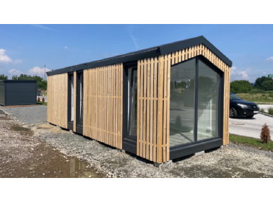 Studio modulaire en conteneur pour espaces de travail ou résidences de la série  "HABITAT Moduluxe", modèle CHHM.004