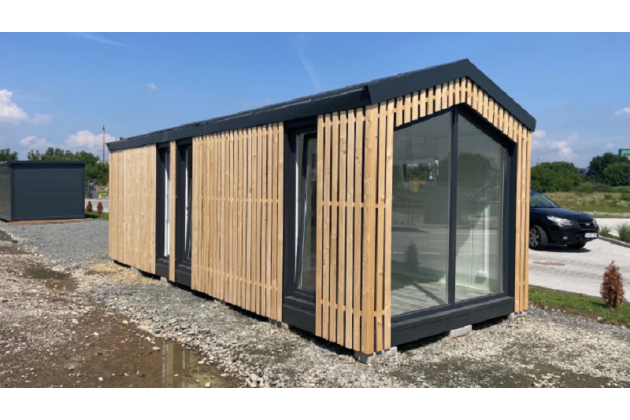 Studio modulaire en conteneur pour espaces de travail ou résidences de la série  "HABITAT Moduluxe", modèle CHHM.004