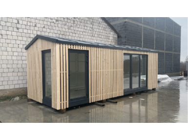 Studio modulaire en conteneur pour espaces de travail ou résidences de la série  "HABITAT Moduluxe", modèle CHHM.005