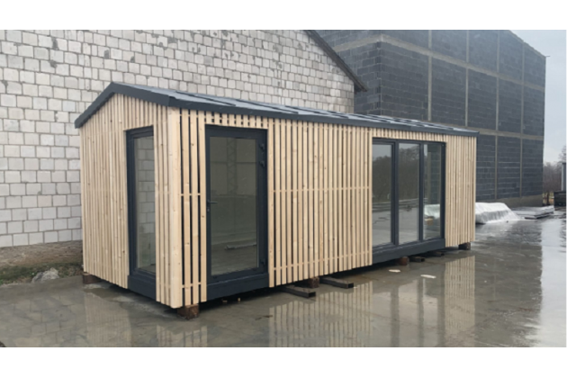 Studio modulaire en conteneur pour espaces de travail ou résidences de la série  "HABITAT Moduluxe", modèle CHHM.005