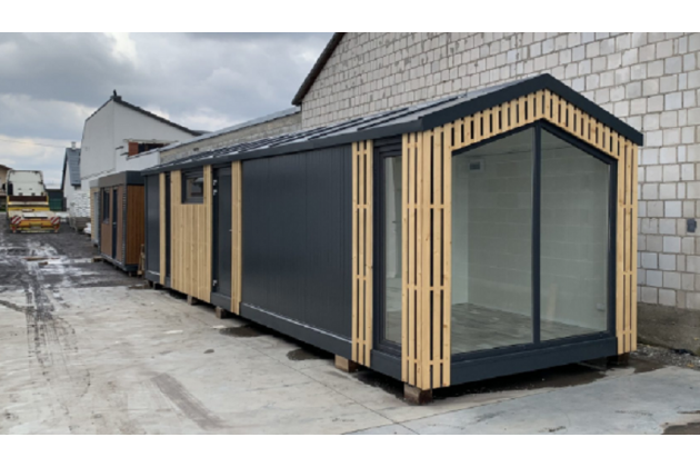 Studio modulaire en conteneur pour espaces de travail ou résidences de la série  "HABITAT Moduluxe", modèle CHHM.006