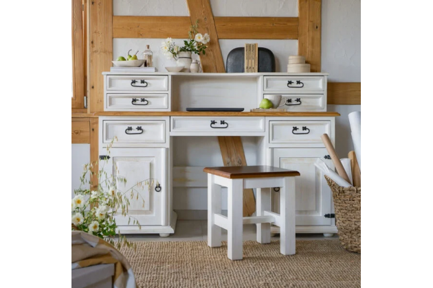 Bureau blanc avec surélévation BRB-05