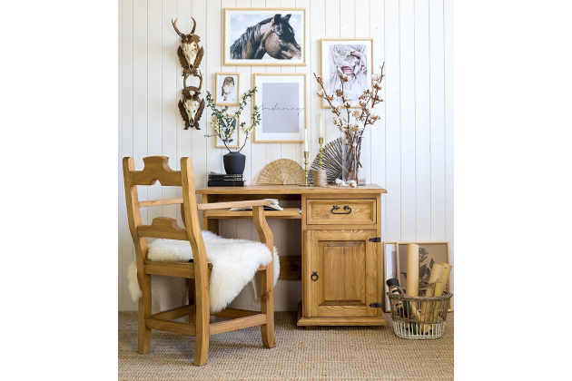 Bureau en bois de style rustique BRB-01
