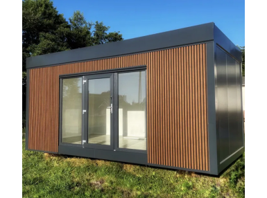 "Studio mobile en conteneur : Un espace de travail et de vie modulaire écologique CFBL.025 de la série "HABITAT Moduluxe"